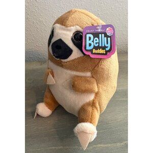 NWT Nanco Plush Sloth Belly Buddies Brown Tan Soft Cuddly Toy Stuffed Animal 5"